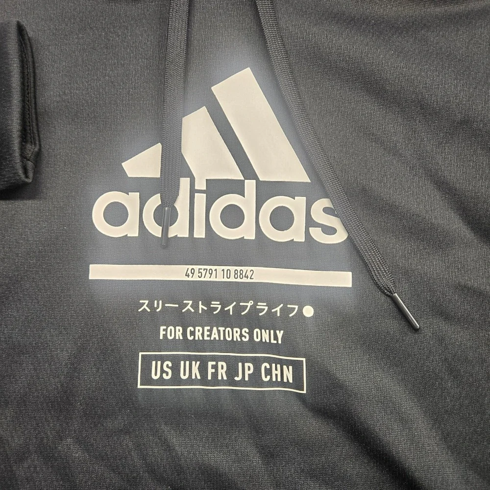 Adidas Climawarm Hoodie Mens Small Black For Creators Only Graphic Pullover